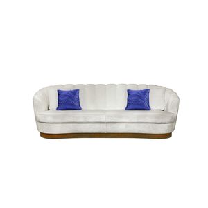 modernes Sofa / Samt / Messing / 3 Plätze