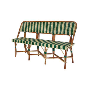 klassische Polsterbank / aus Rattan / Bugholz / Objektmöbel
