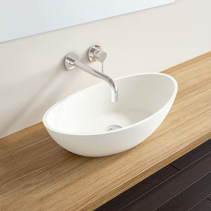 Aufsatzwaschbecken / oval / aus Mineralguss / modern