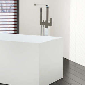 Einhebelmischer für Waschtisch / für Badewanne / bodenstehend / aus verchromtem Messing