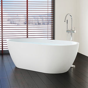 freistehende Badewanne / oval / aus Mineralguss