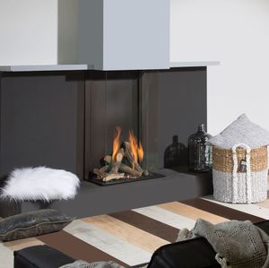 Gaskamin / modern / geschlossene Feuerstelle / 3 Sichtseiten