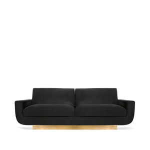 modernes Sofa / Samt / poliertes Messing / 2 Plätze
