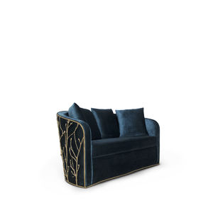 modernes Sofa / Samt / Messing / 2 Plätze