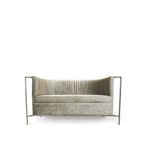 klassisches Sofa / Stoff / Messing / 2 Plätze