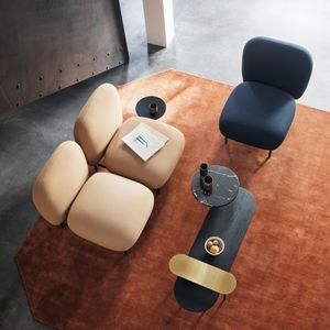 Modulsofa / modern / Stoff / Stahl
