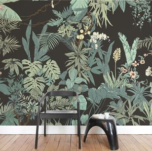 moderne Tapete / Blumenmuster / mit Naturmotiv / mehrfarbig