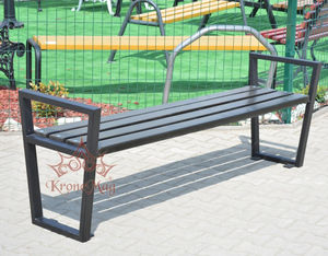 Parkbank / modern / Holz / Metall