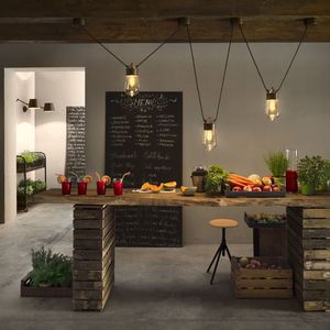 Seilleuchte mit Glühlampe