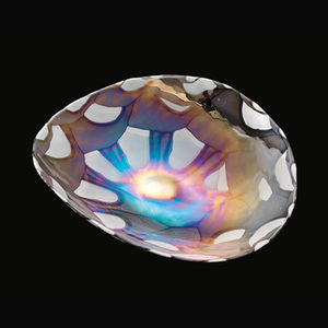 hohler Teller / Muranoglas / Objektmöbel / Motiv
