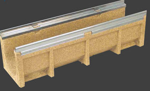 Betonabflussrinne / Edelstahl / Gitter / zentrale Schlitz