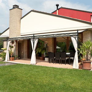 angebaute Pergola / Schmiedeeisen / Stoff-Überdachungen / nach Maß