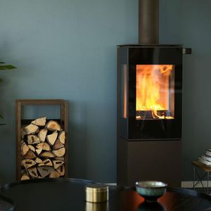 Holz-Kaminofen - JUNO - RAIS - Stahl / Speckstein / Glas