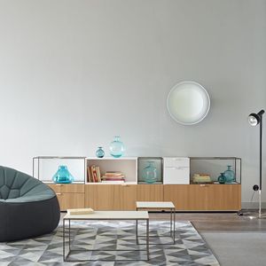 moderner Couchtisch / Feinsteinzeug / Stahl / rechteckig