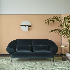 modernes Sofa / Stoff / Leder / 2 Plätze