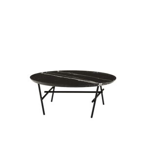 moderner Couchtisch / lackierter Stahl / Marmor / mit Fußgestell aus lackiertem Stahl