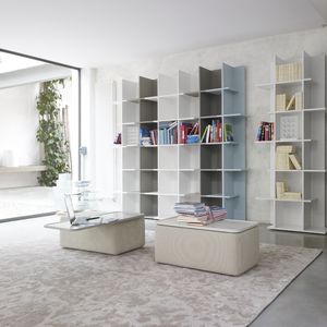 Modul-Bibliothek / modern / lackiertes Holz