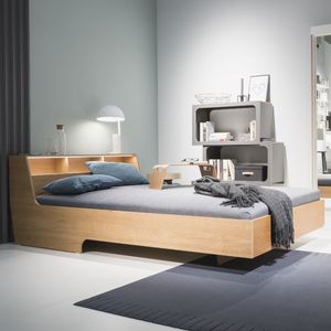 Doppelbett / modern / Kopfteil / aus Birke