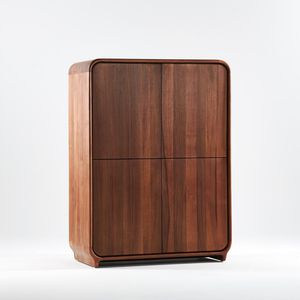 hohes Sideboard / modern / Massivholz / schwarz