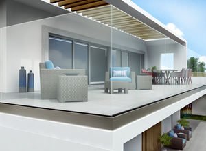 Glasplatten-Geländer / Außenbereich / für Balkon / für Terrassen