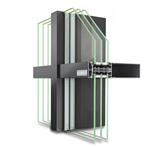 Vorhangfassade / freitragende Struktur / aus Aluminium und Glas / mit integrierter Isolierung