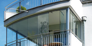 Schiebe-Glaswand / Aluminium / Doppelverglasung