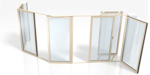 Schiebe-Stapel-Glaswand / Aluminium / Doppelverglasung / mit Wärmedämmung