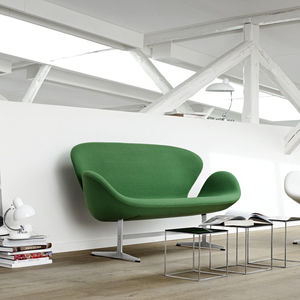 Polsterbank / skandinavisches Design / Stoff / Leder / Aluminium