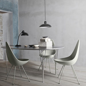 Stuhl / skandinavisches Design / Polster / Stoff / Leder