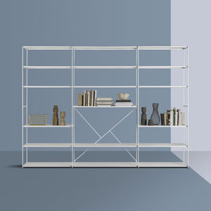 moderne Bibliothek / lackiertes Holz / Metall / kundenspezifisch