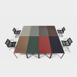 moderner Besprechungstisch / Linoleum / Aluminium / rechteckig
