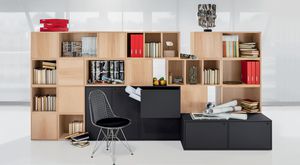 moderne Bibliothek / für Büro / Holz / modulierbarer