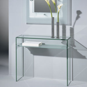 Moderner Konsolentisch - FLAIR - Dreieck GmbH - Glas / aus Eiche / aus