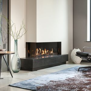 Gaskamin / modern / geschlossene Feuerstelle / 2-seitig