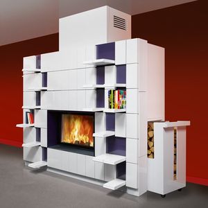 Gaskaminofen / Metall / modern