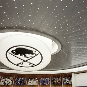 Abgehängte Decke / Metall - PLANAR® AND PLANAR® PLUS - Rockfon - Holz