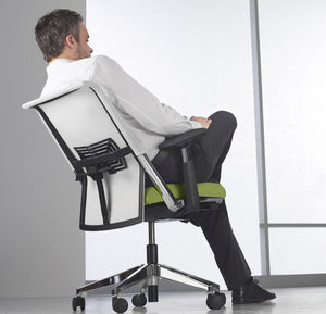 moderner Bürosessel / Stoff / Leder / mit Rollen