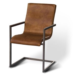 moderner Stuhl / Polster / mit Überhang / Leder