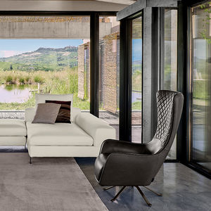moderne Récamiere / Synthetikstoff / Metall / von Mauro Lipparini