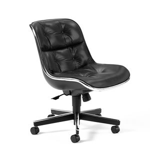 moderner Chefsessel / Leder / Stoff / mit Rollen