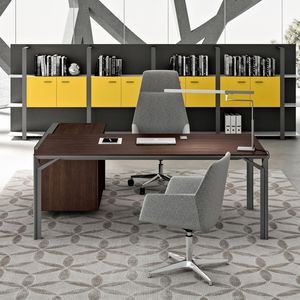 Chefschreibtisch / Holz / Metall / modern