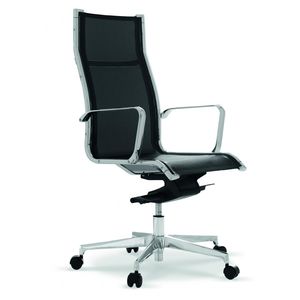 moderner Chefsessel / Maschen / Aluminium / mit Rollen