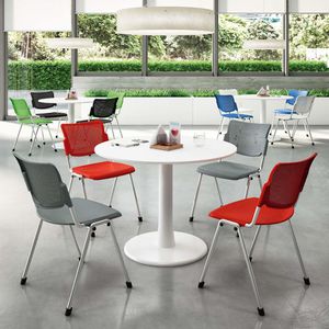 moderner Bistrotisch / Glas / Melamin / rund