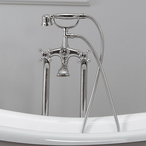 Zweigriffmischer für Duschen - V4101XL  - DANIEL RUBINETTERIE - für Badewanne / bodenstehend / verchromter Messing
