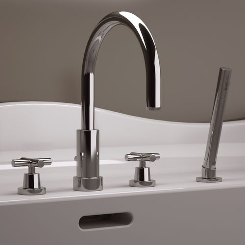 Zweigriffmischer für Badewanne - J4492 - DANIEL RUBINETTERIE - Aufsatz / verchromter Messing / für Badezimmer