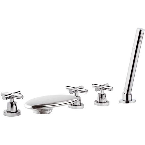 Zweigriffmischer für Duschen - J4498  - DANIEL RUBINETTERIE - für Badewanne / Aufsatz / verchromter Messing