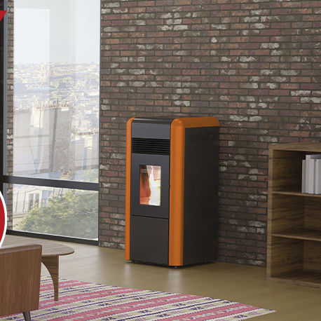 Wasserführender Kaminofen / Pellet - DINO 27 - Alfa-Plam  a.d. - 20 kW...50 kW / modern / Gusseisen