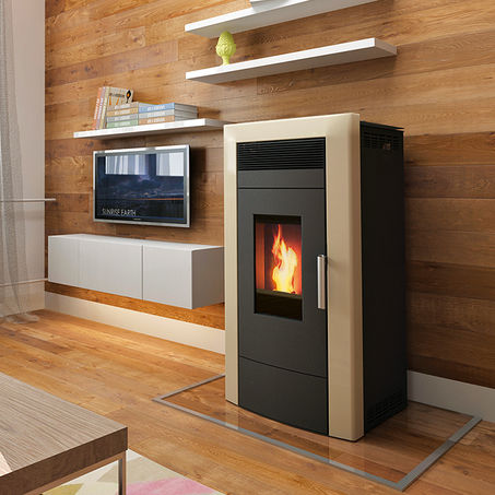 Wasserführender Kaminofen / Pellet - COMMO 21 - Alfa-Plam  a.d. - 20 kW...50 kW / modern / Blech