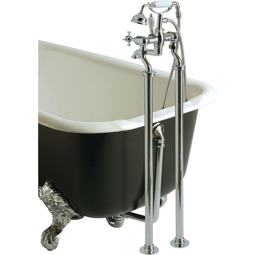 Zweigriffmischer für Badewanne - THC20 - HERITAGE BATHROOMS - wandmontiert / aus verchromtem Metall / für Badezimmer