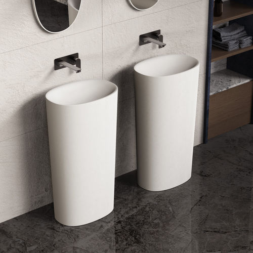 Bodenstehendes Waschbecken - 290232 SOLIDCLIFF PB-50 - IDEAVIT B.V - Mineralwerkstoff / oval / modern